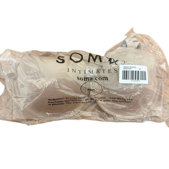 NEW Soma Vanishing 360 Perfect Coverage Bra Nude Underwire Size 40C - Picture 2 of 5